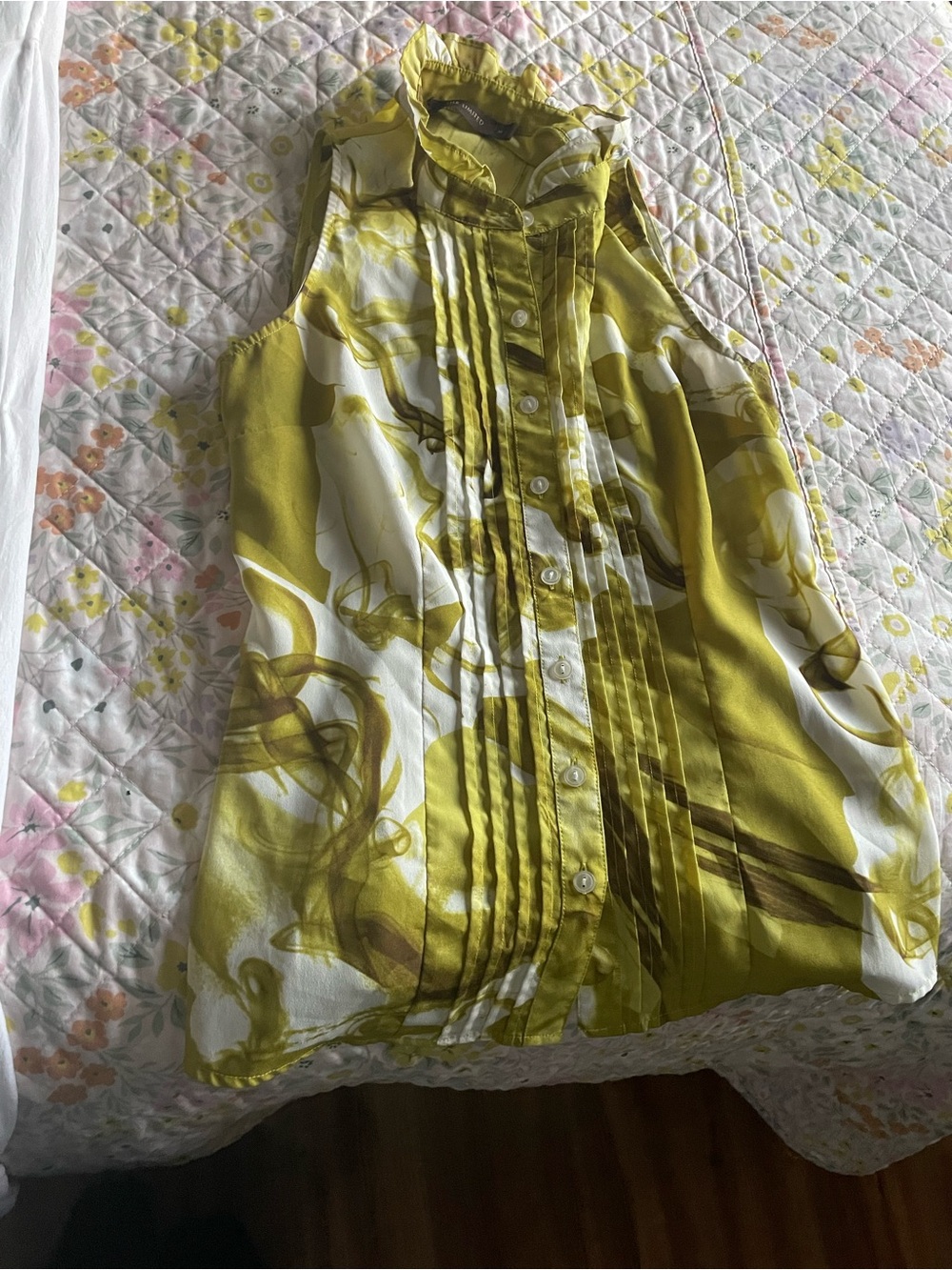 The Limited Yellow-Green Sleeveless Blouse